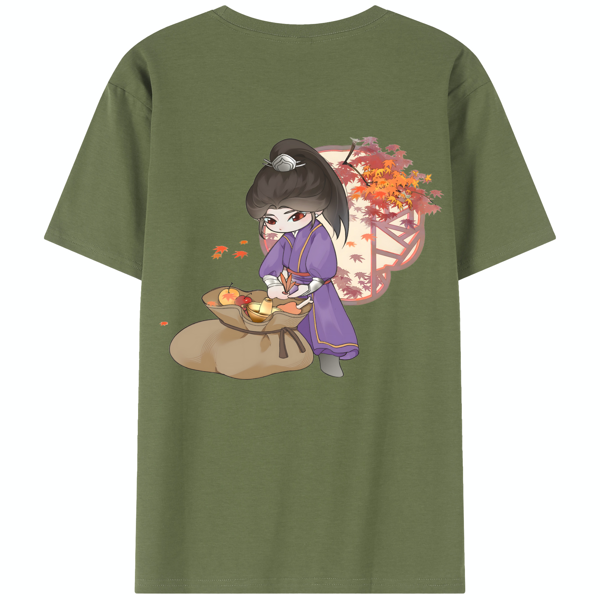 （画像用） Ne Zha 2 ナタ 魔童の大暴れ 綿100％半袖Tシャツ（背面プリント）